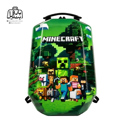 کوله‌پشتی مدرسه هارد کیس Marinox Marvel کد 1050 طرح ماین‌کرفت سبز Minecraft Green