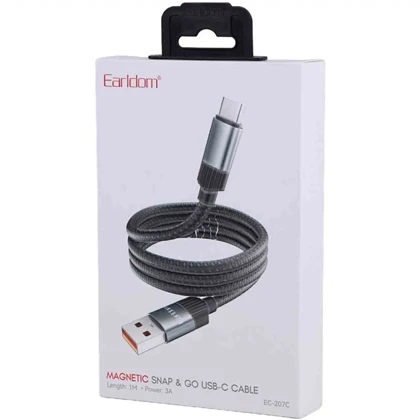 کابل تایپ سی مگنتی ارلدام Earldom مدل EC-207C جریان 3 آمپر یک متر