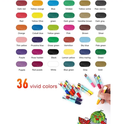 پاستل روغنی اویل Oil مدل Fantastic Colors غیر سمی 36 رنگ