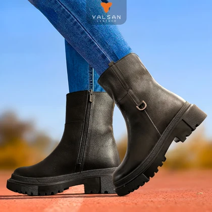 نیم بوت زنانه چرم یلسان مدل جیانا کد 645-MC
