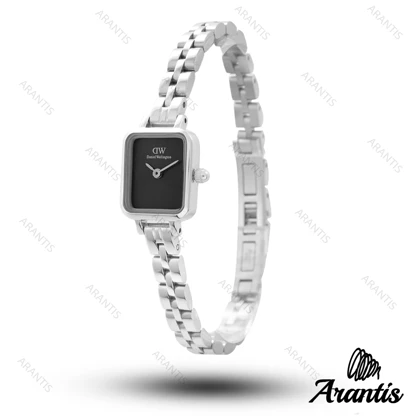 ساعت دنیل ولینگتون زنانه مینی Quadro سیلور صفحه مشکی w-10842