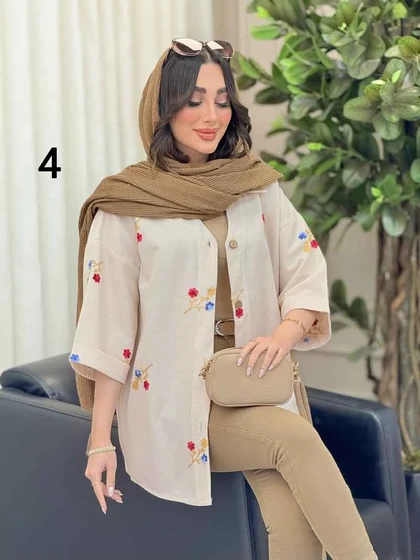 شومیز نچرال طرح دار