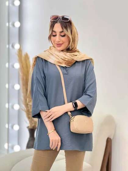 مانتو جلو بسته یقه دار