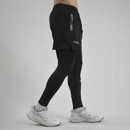 شلوارک و لگ سرهمی ورزشی مردانه نایک مدل Dri Fit -229 مشکی