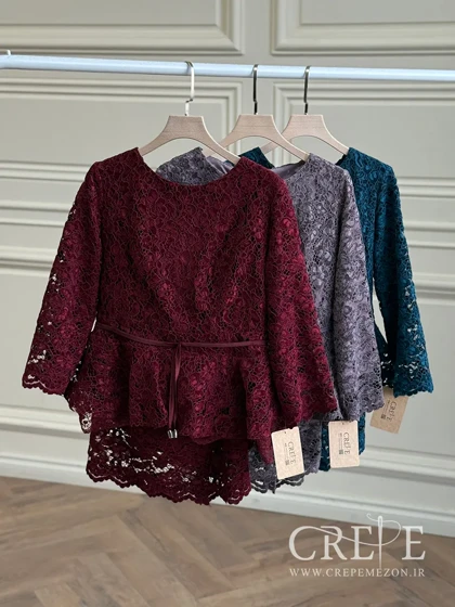 بلوز دامن مخمل گیپور