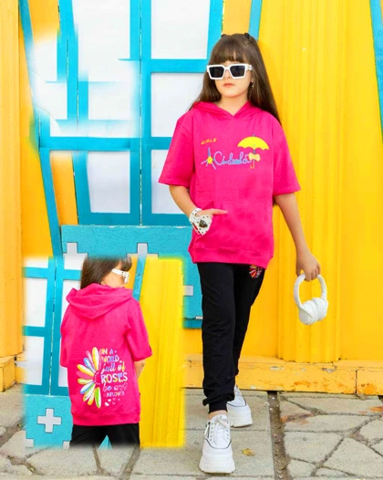 تیشرت کلاهدار با شلوار دخترانه بابونه