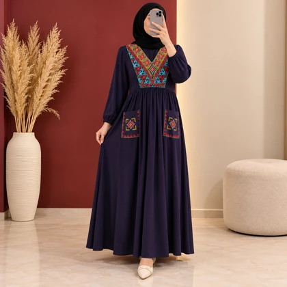 پیراهن گلدوزی سنتی مدل ترنج کد 6088