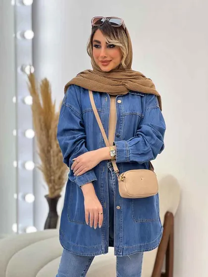 مانتو جین برش‌دار