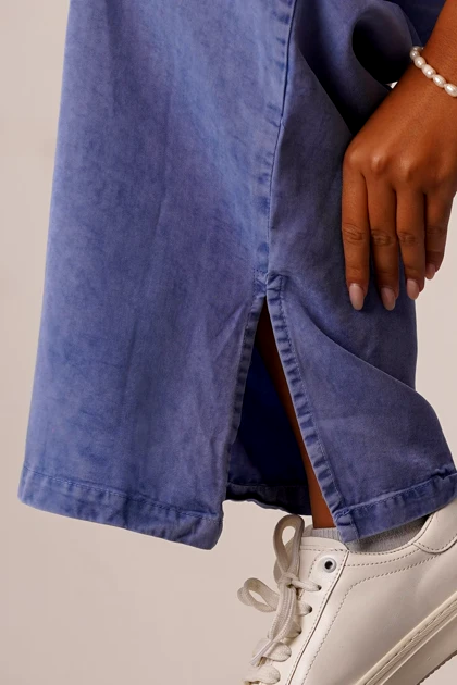 شلوار بغل چاک‌دار کتان زنانه