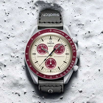 ساعت امگا سواچ مدل پولوتون طوسی u-6877