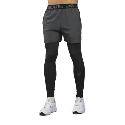 شلوارک و لگ سرهمی ورزشی مردانه آندر آرمور مدل Heat Gear-187230 طوسی تیره