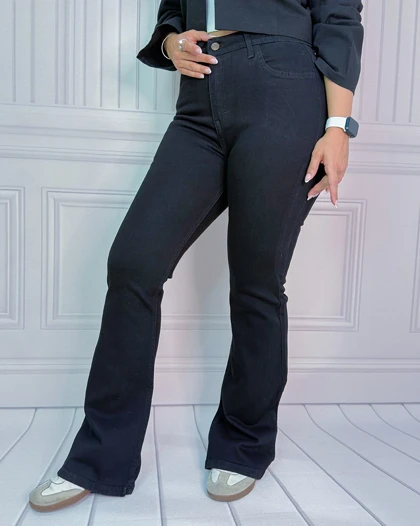 خرید شلوار جین بوتکات مشکی زنانه Women's Black Bootcut Jeans کد 800161
