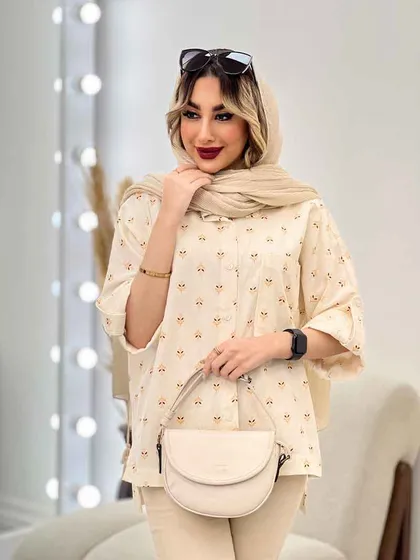 شومیز نچرال طرح گل