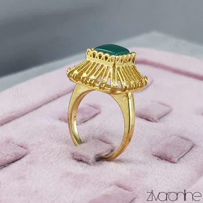 انگشتر زنانه چهارگوش طرح یشم 30132