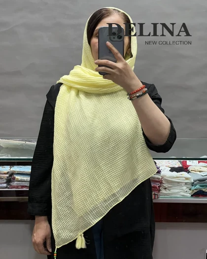 شال پلیسه مربعی نخی
