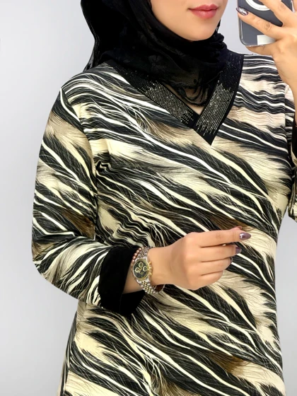 بلوز بلند ویسکوز بیسان کد 2254822
