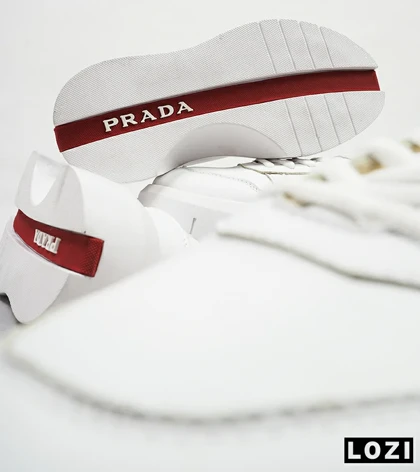 کفش کتانی کژوال مردانه سفید Prada