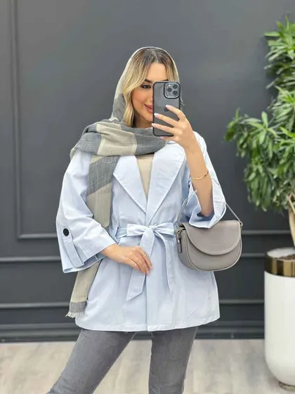 مانتو لینن دو جیب آستین پاگن