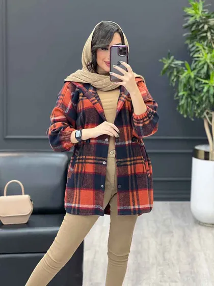 شکت چهارخونه کلاه دار کمرگت