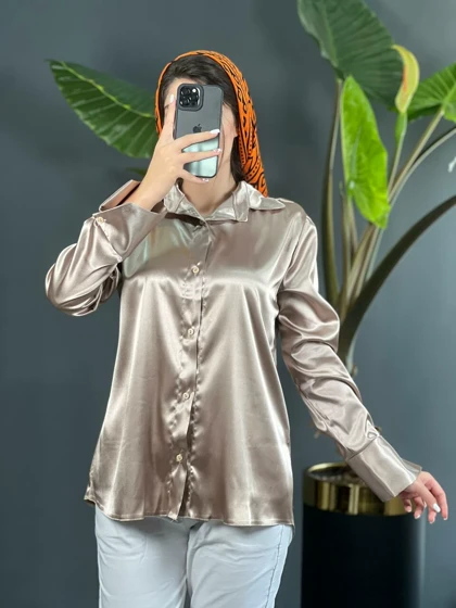 شومیز ساتن دکمه خور 1049