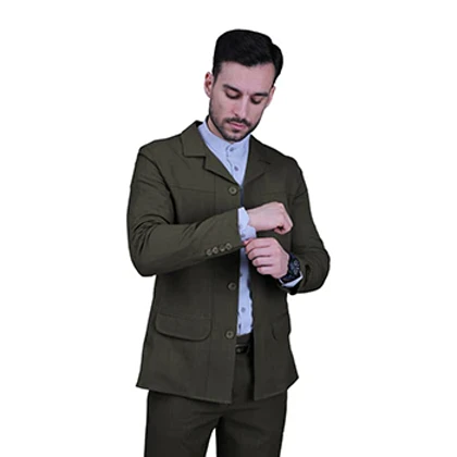 کت و شلوار سبز زیتونی 05