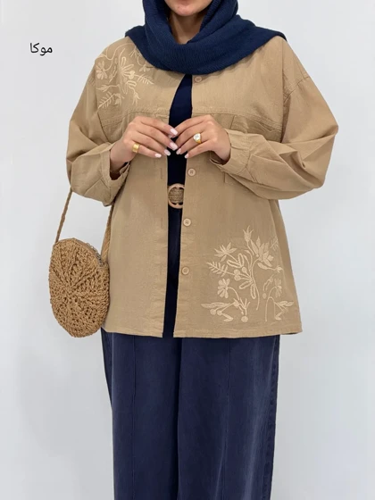 مانتو لینن گلدوزی ترمه
