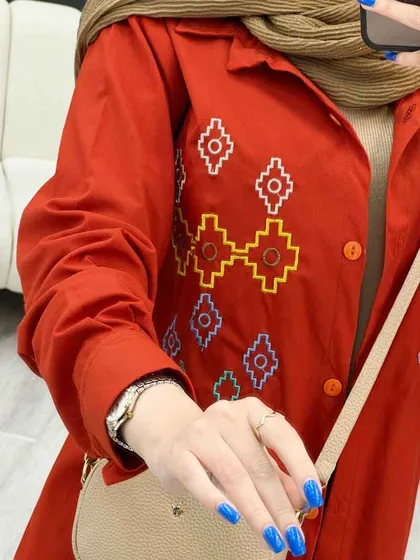 مانتو لینن طرح لوزی