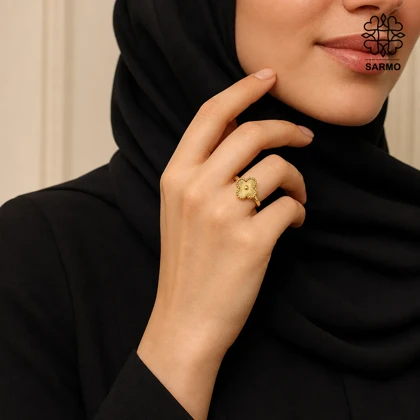 انگشتر استیل ونکلیف طلایی کد 509428019