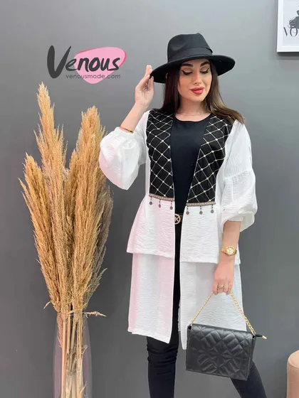 مانتو عروسکی جلو گلدوزی