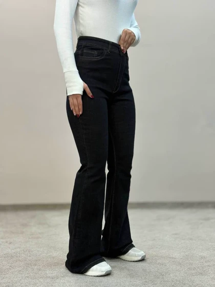 شلوار جین (بوتکات)دمپا سورمه ای تیره8353