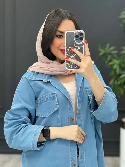 مانتو جین جیب پاکتی بغل چاک