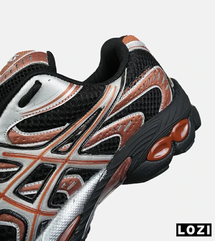 کفش کتانی مردانه و زنانه مشکی نارنجی ASICS Gel-Phoenix مدل 8539