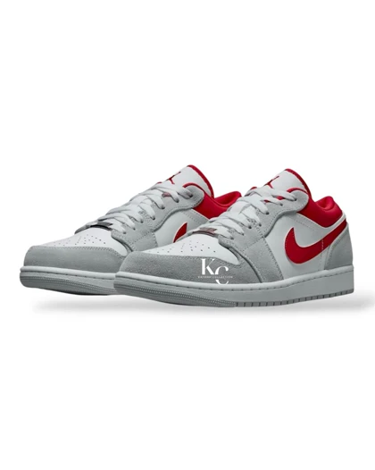 کتانی ویتنامی نایک ایر جردن وان لو طوسی قرمز nike air jordan 1 Low Light Smoke grey GYM red