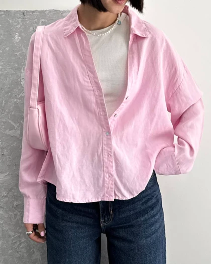 شومیز صورتی برند zara🎀