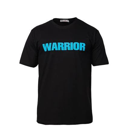 تیشرت Warrior یقه گرد مردانه مشکی نخ پنبه طرح دار