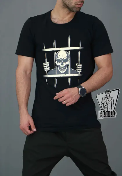 تیشرت آستین کوتاه طرح SKULL
