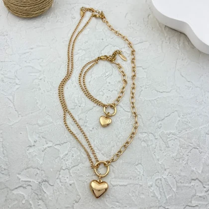 نیم ست زنانه ژوپینگ با طرح قلب تیفانی، ظرافت بی نظیر Xuping