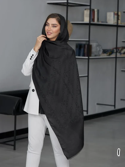 شال مشکی ژاکارد