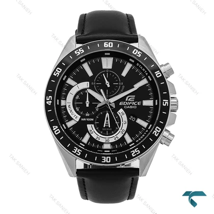 ساعت مردانه کاسیو Casio ادیفایس efv-620 سیلور بند چرم Edifice-7137-G
