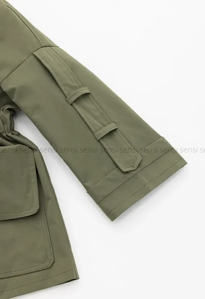 بارانی کمرکش کتان کد1004289