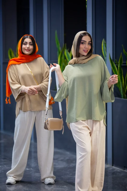 مانتو کنفی کراش یقه گرد