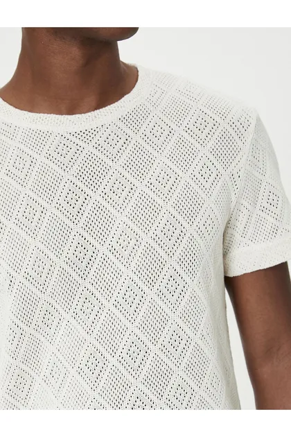 تیشرت روباز آستین کوتاه یقه خدمه 4SAM10767HK