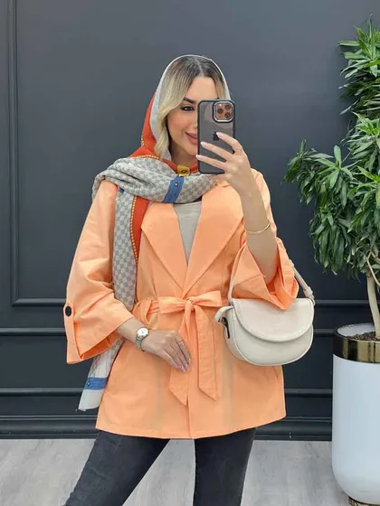 مانتو لینن دو جیب آستین پاگن