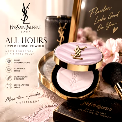پودر فیکس فشرده ایو سن لوران YSL All Hours Hyper Finish Powder