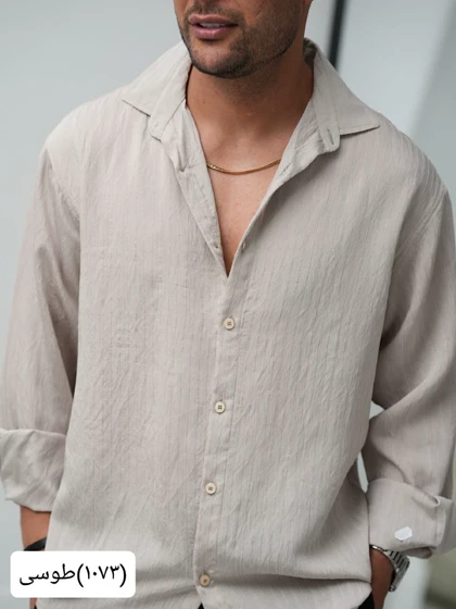 پیراهن مردانه راه راه ریز تنسل1073