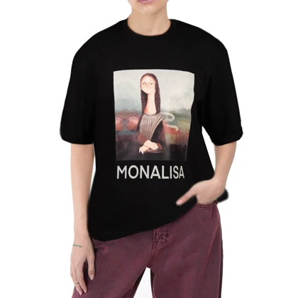 تیشرت زنانه دندی طرح Monalisa