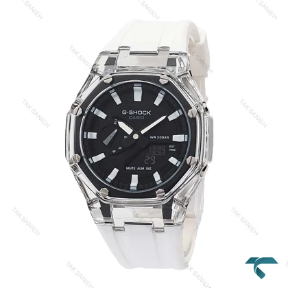ساعت جی شاک GA2100 مردانه سفید شیشه ای G-Shock-5845-G