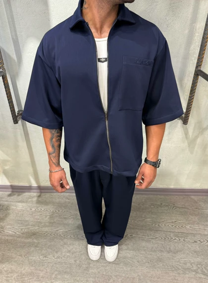 پیراهن زیپ‌دار تک جیب گلدوزیrepresent