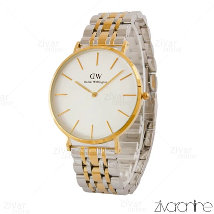 ساعت دنیل ولینگتون مردانه دورنگ طلایی صفحه سفید 105280
