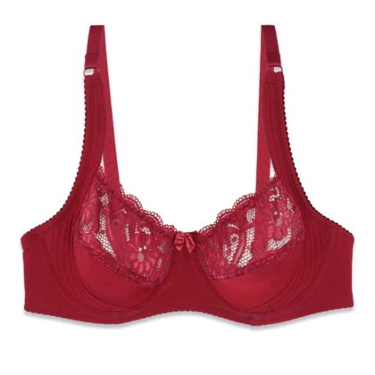 سوتین مینی مایزر دانتل فنردار زرشکی Ema اما کد 3100